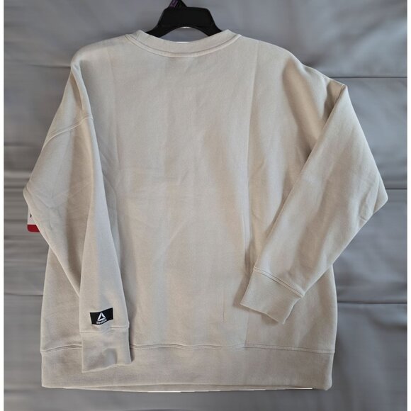 Reebok Women’s 2-Piece Set XL Jogger Sweatpants Crewneck Sweatshirt Beige - Picture 4 of 7